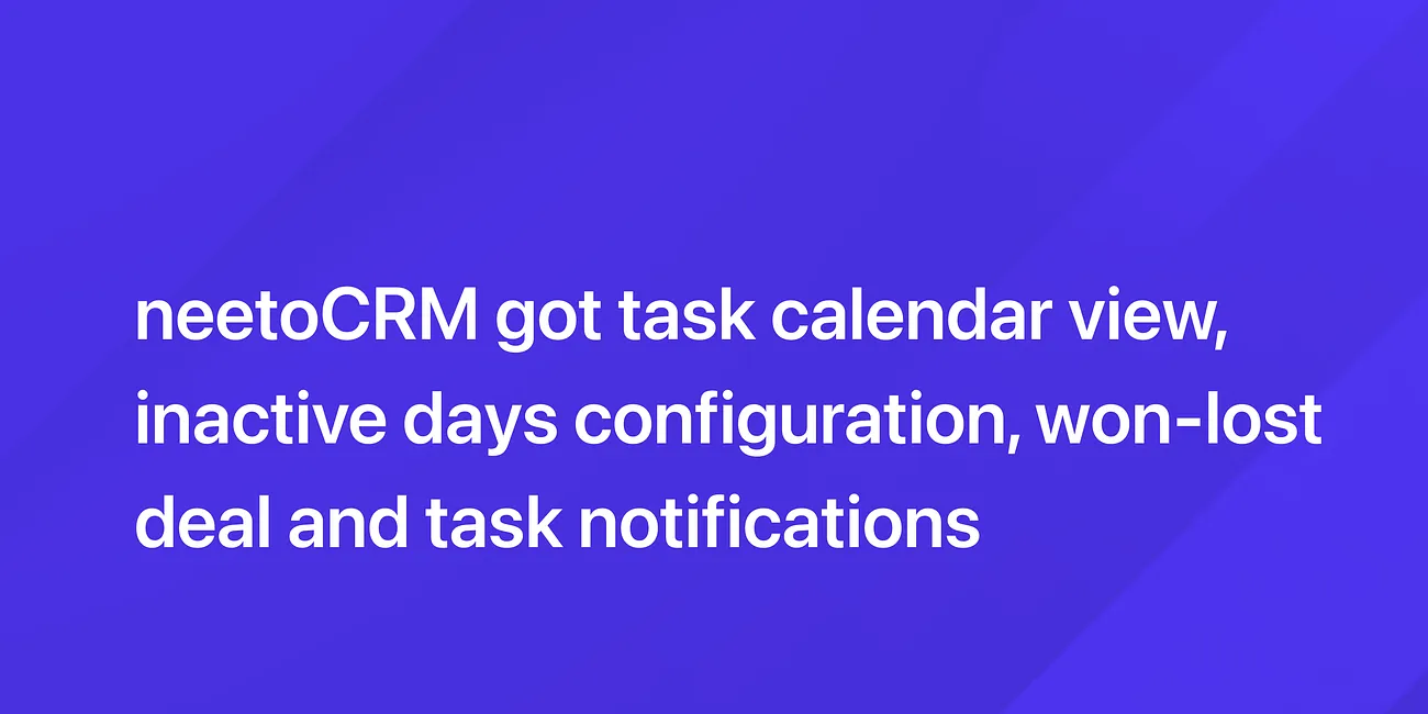 neetoCRM got task calendar view
