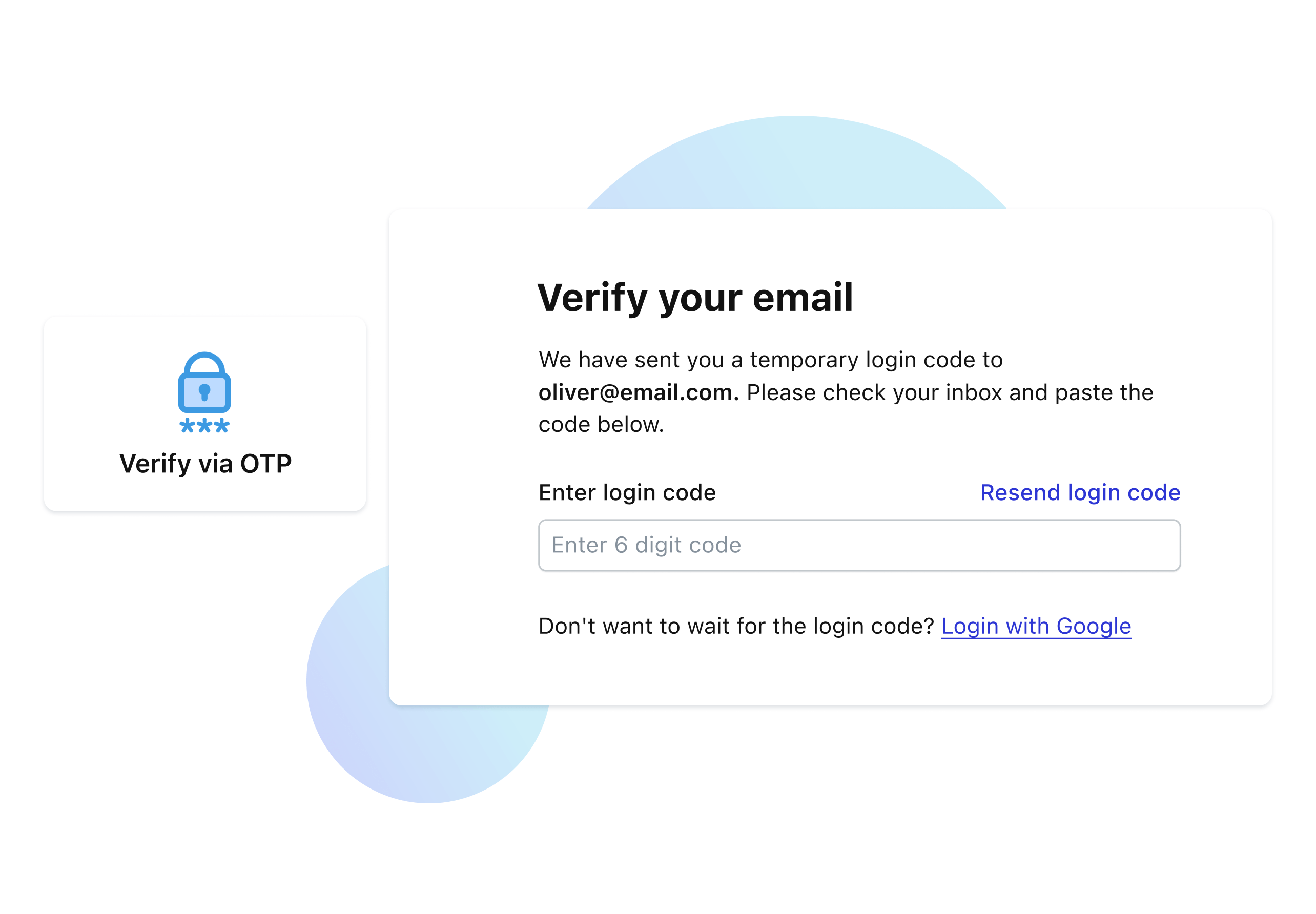 Email verification using OTP